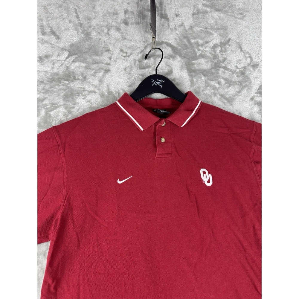 Vintage Nike Oklahoma Swoosh Polo Shirt Mens Medium Preppy College College